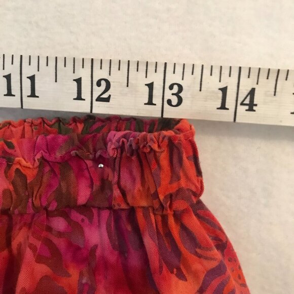 Duo Designs Batik Skirt M Elastic Waist Red Pink Purple Above The Knee - Picture 5 of 6
